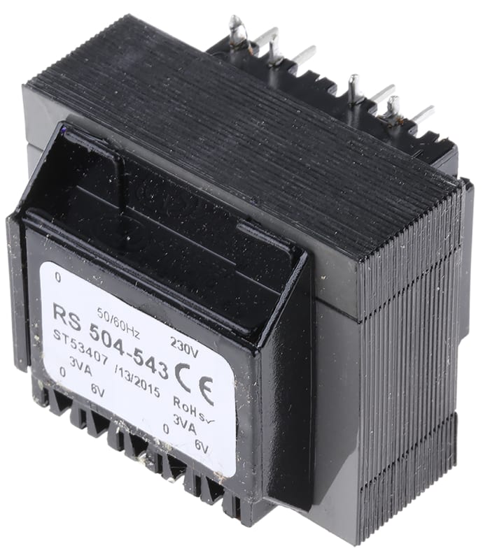 Transformátor PCB, sekundární napětí: 6V ac, počet výstupů: 2 průchozí otvor 6VA