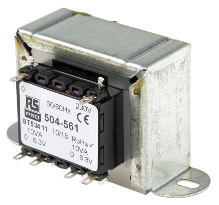 RS PRO 20VA 2 Output Chassis Mounting Transformer, 6.3V ac, IEC 61558-2-6