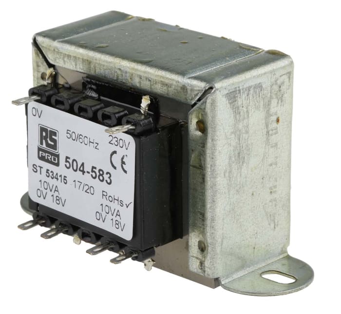RS PRO 20VA 2 Output Chassis Mounting Transformer, 18V ac, IEC 61558-2-6