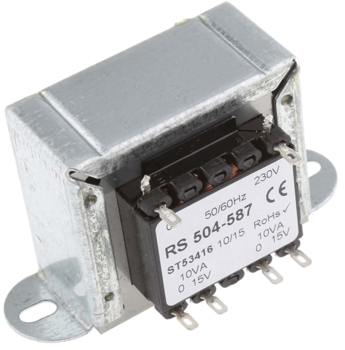 RS PRO 20VA 2 Output Chassis Mounting Transformer, 15V ac, IEC 61558-2-6