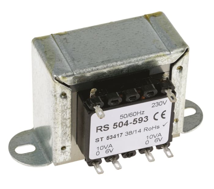 RS PRO 20VA 2 Output Chassis Mounting Transformer, 6V ac, IEC 61558-2-6