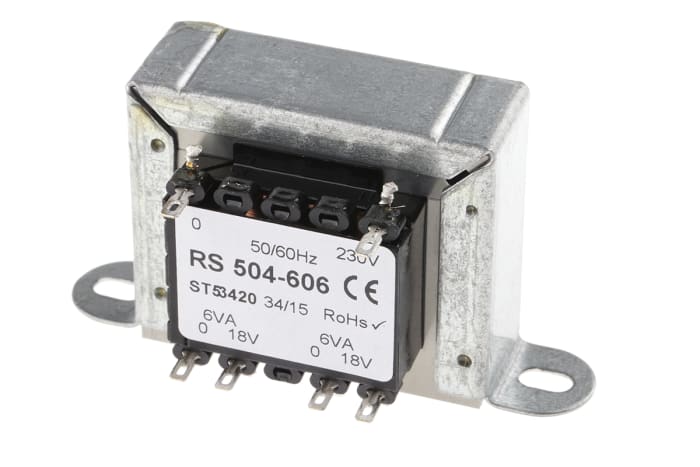 RS PRO 12VA 2 Output Chassis Mounting Transformer, 18V ac, IEC 61558-2-6