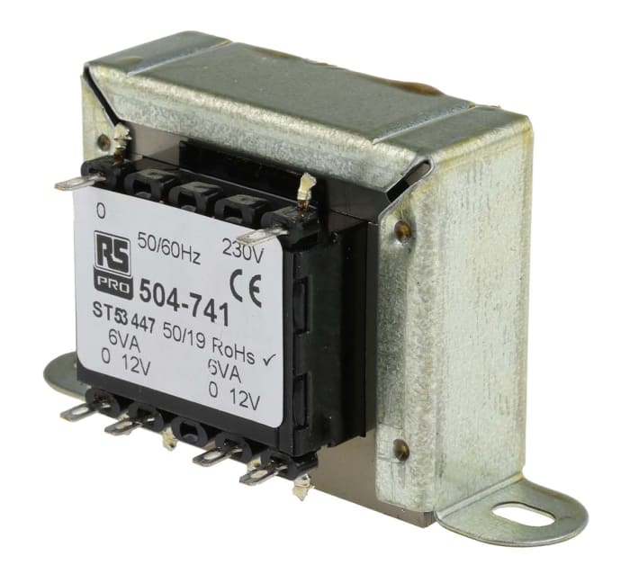RS PRO 12VA 2 Output Chassis Mounting Transformer, 12V ac, IEC 61558-2-6