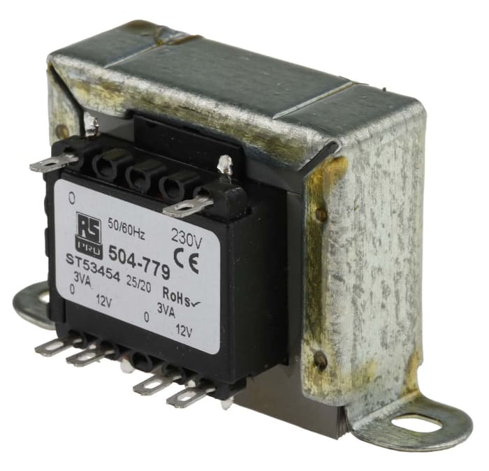 RS PRO 6VA 2 Output Chassis Mounting Transformer, 12V ac, IEC 61558-2-6