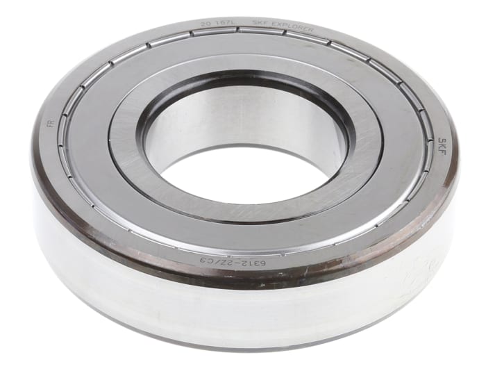 SKF 6312-2Z/C3 Single Row Deep Groove Ball Bearing- Both Sides Shielded 60mm I.D, 130mm O.D