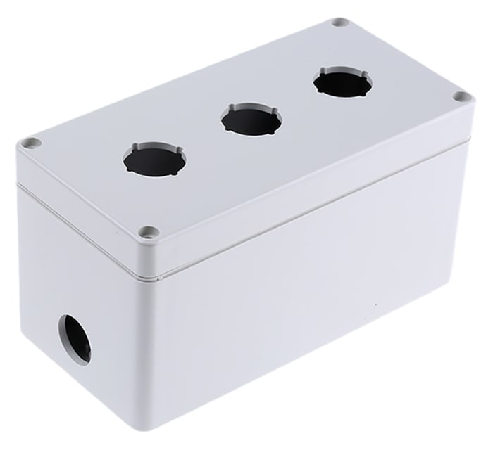 Bopla Light Grey Plastic Euromas Push Button Enclosure - 3 Hole 22mm Diameter