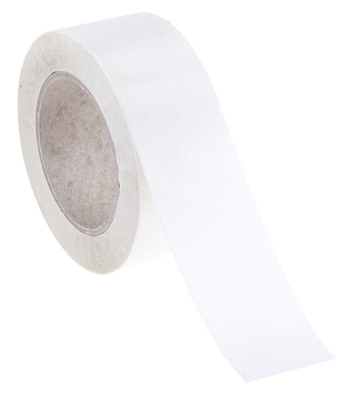 RS PRO Yellow Double Sided Plastic Tape, 0.1mm Thick, PP Backing, 50mm x 50m