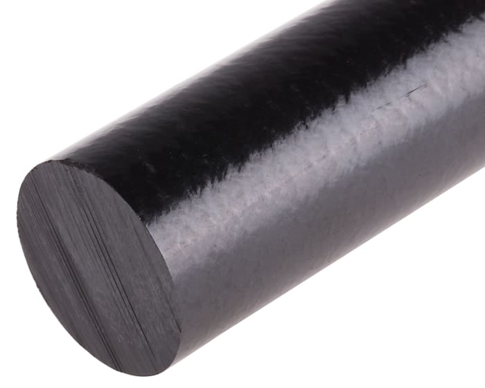 RS PRO Black Polyetheretherketone PEEK Rod, 300mm x 30mm Diameter