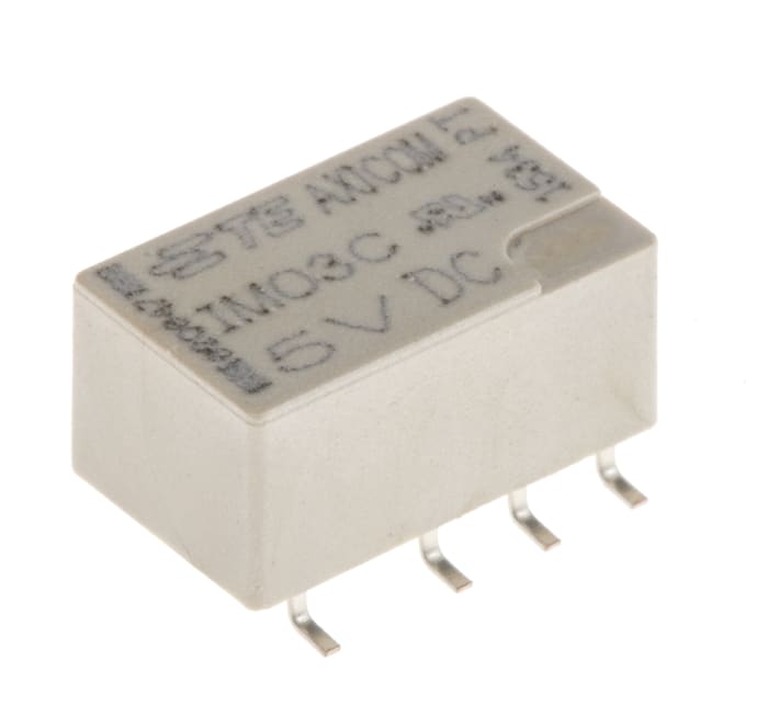 TE Connectivity Surface Mount Signal Relay, 5V dc Coil, 2A Switching Current, DPDT