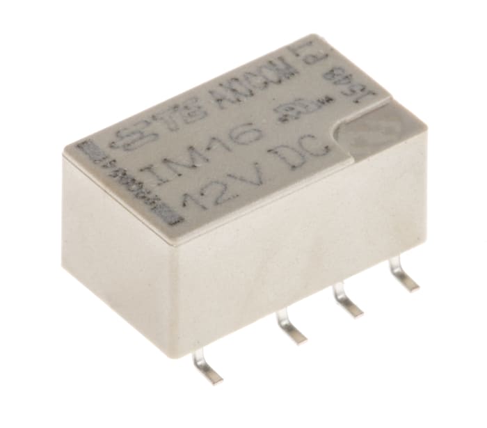 TE Connectivity Surface Mount Signal Relay, 12V dc Coil, 2A Switching Current, DPDT