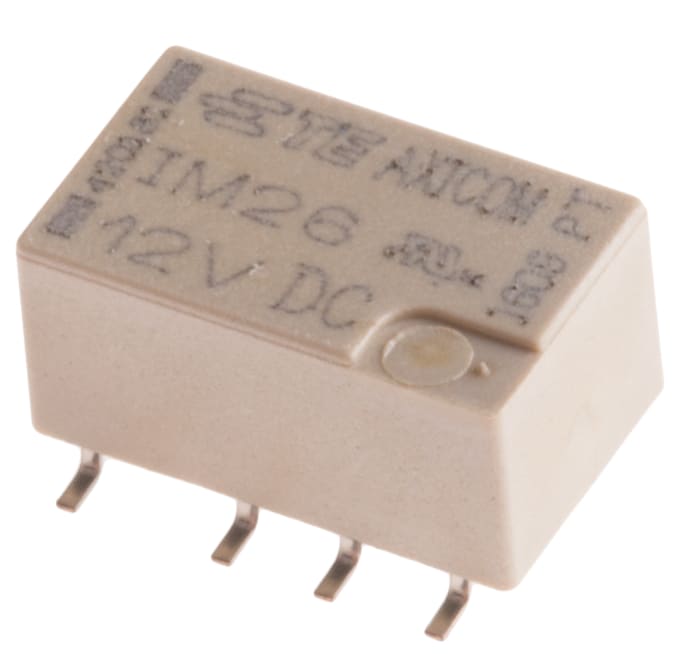 TE Connectivity Surface Mount Signal Relay, 12V dc Coil, 2A Switching Current, DPDT