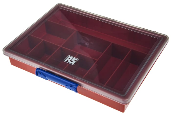 Boite compartimentée RS PRO, 9 Compartiments, Plastique, 43mm x 240mm x 195mm