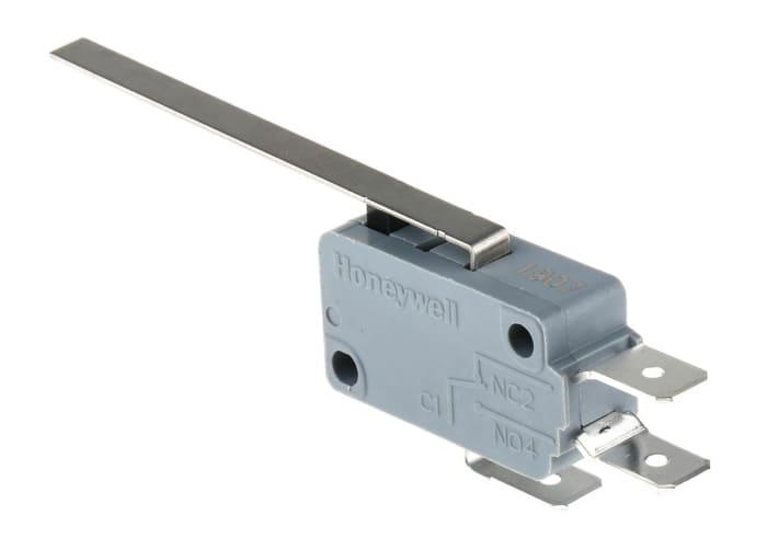 Honeywell Mikrospínač, typ ovladače: Dlouhá plochá páka SPDT 16 A @ 250 V acVýčnělek250V ac0.98 NSilver Cadmium Oxide