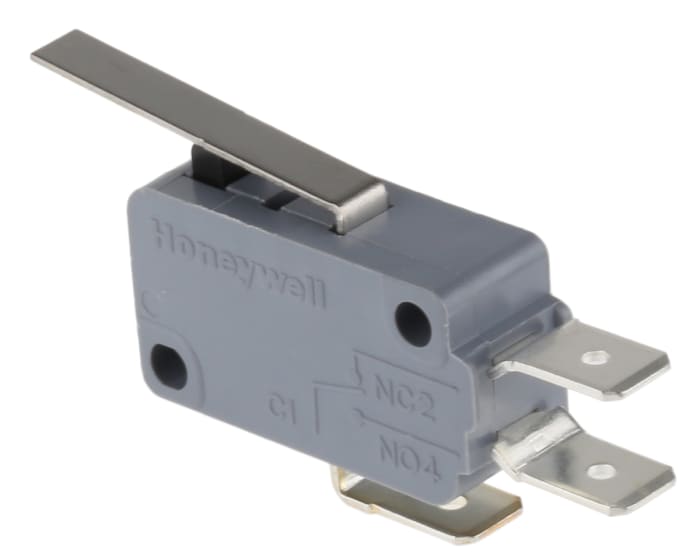 Honeywell Leaf Lever Micro Switch, Tab Terminal, 16 A @ 250 V ac, SPDT