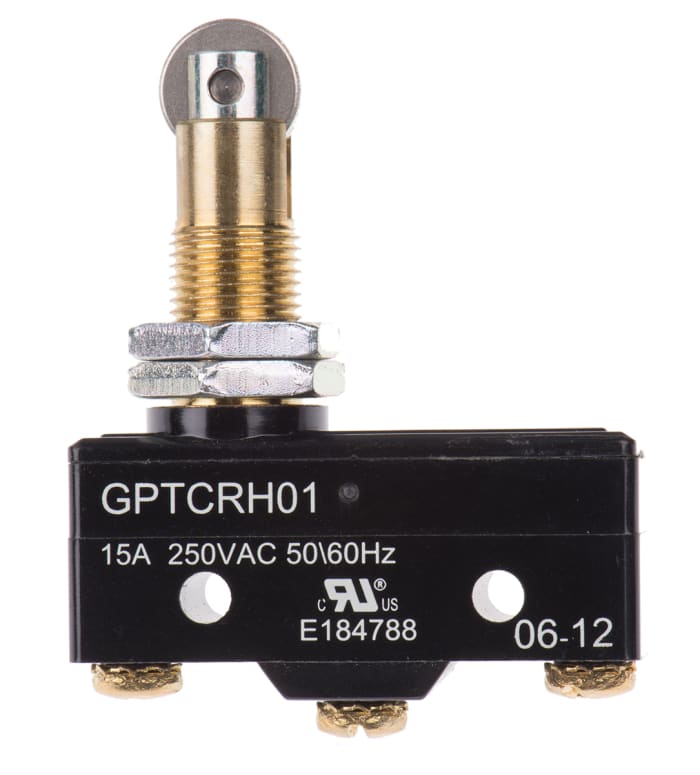 GPTCRH01 ZF | ZF Roller Plunger Micro Switch, Screw Terminal, 15 A