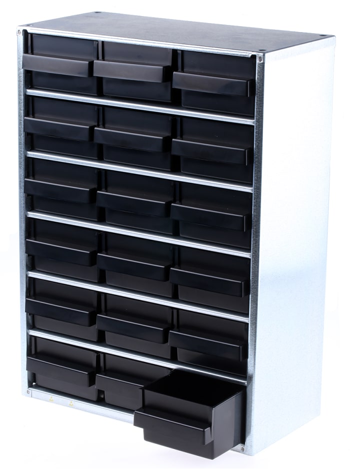 Raaco 18 Drawer ESD Cabinet, 240 x 307 x 146mm