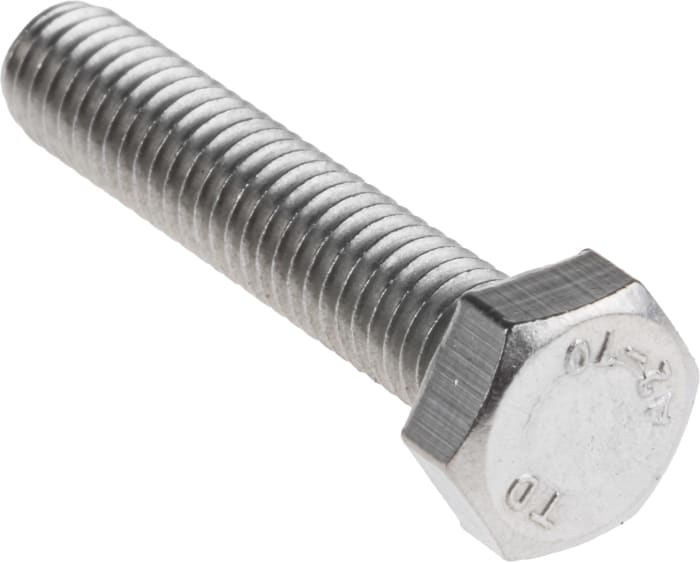 RS PRO Stainless Steel, Hex Bolt, M6 x 30mm