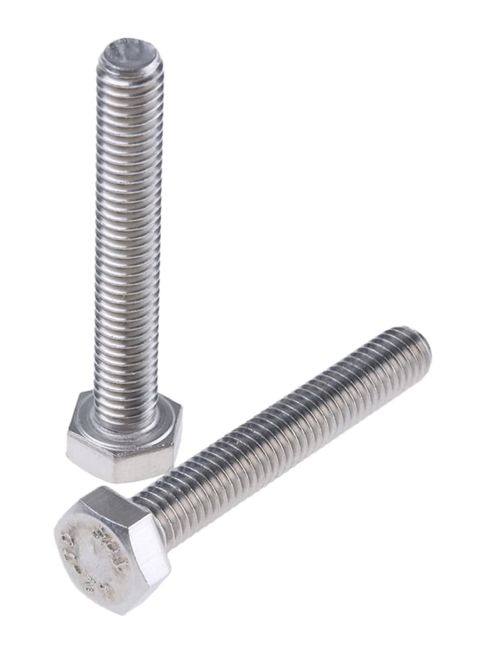 RS PRO Stainless Steel Hex, Hex Bolt, M6 x 40mm