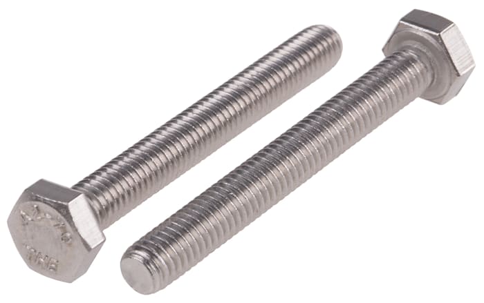 RS PRO Stainless Steel Hex, Hex Bolt, M6 x 50mm