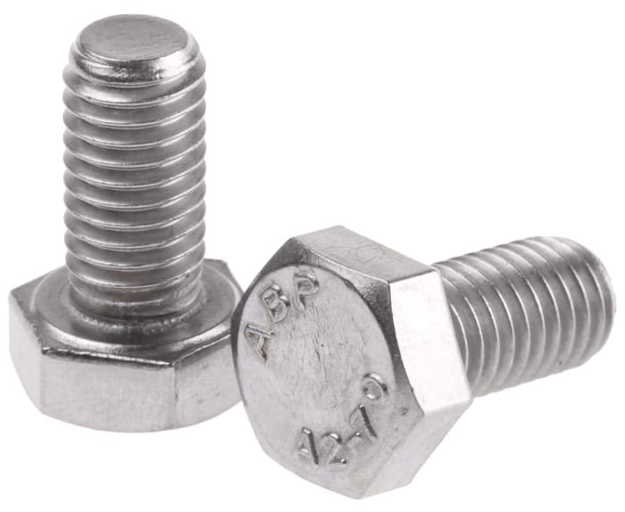 RS PRO Plain Stainless Steel, Hex Bolt, M8 x 16.0mm