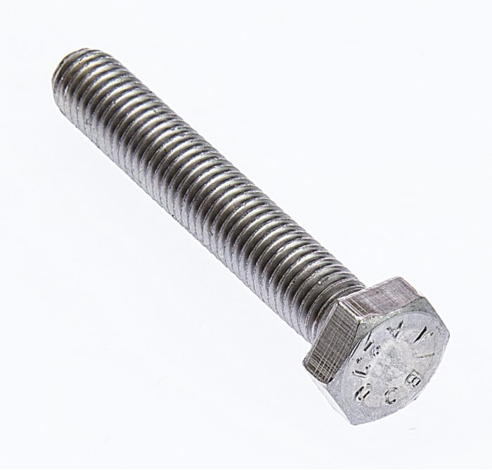 RS PRO Stainless Steel, Hex Bolt, M8 x 50mm