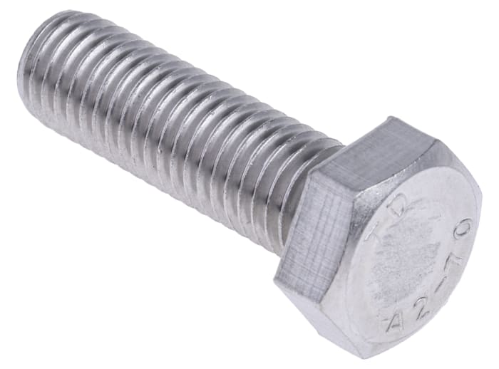 RS PRO Plain Stainless Steel Hex, Hex Bolt, M12 x 40mm 520346 RS Components