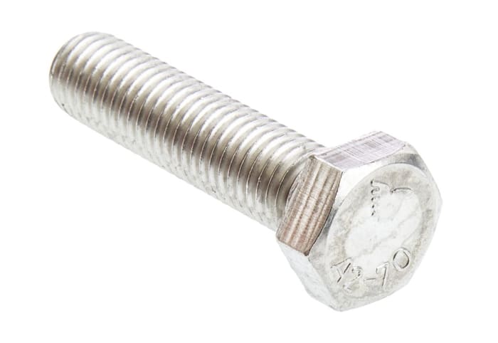 RS PRO Stainless Steel Hex, Hex Bolt, M12 x 50mm