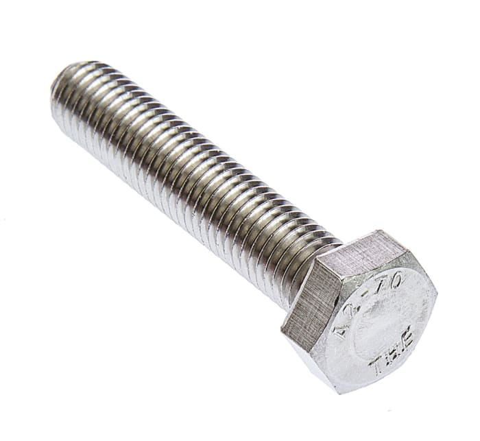 RS PRO Stainless Steel, Hex Bolt, M12 x 60mm