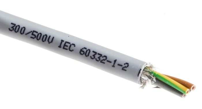 Câble de commande Blindé RS PRO, 4 x 0,75 mm², 18 AWG, gaine en Chlorure de polyvinyle PVC, Gris, 50m