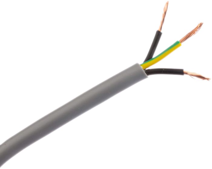 Câble de commande RS PRO 300 V, 3 x 1 mm², 17 AWG, gaine en Chlorure de polyvinyle PVC, Gris, 50m