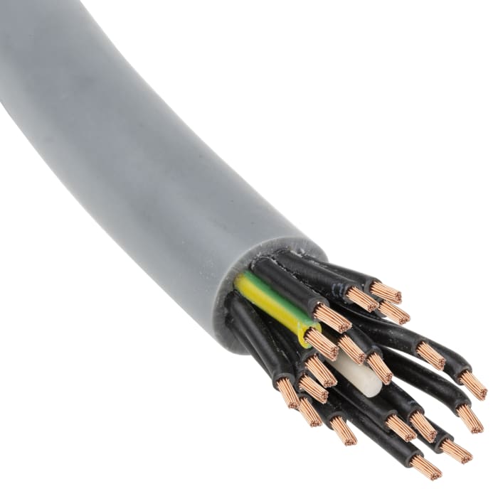 RS PRO Control Cable, 18 Cores, 0.75 mm², YY, Unscreened, 50m, Grey PVC Sheath, 18 AWG