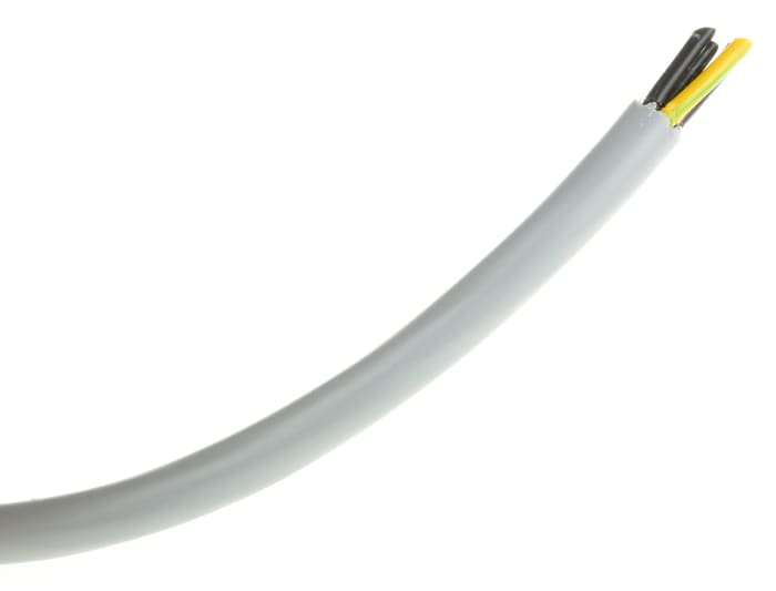 Câble de commande YY RS PRO, 4 x 1 mm², 17 AWG, gaine en Chlorure de polyvinyle PVC, Gris, 50m