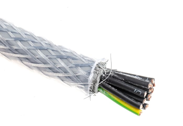RS PRO Control Cable, 12 Cores, 1 mm², SY, Screened, 50m, Transparent PVC Sheath, 17 AWG