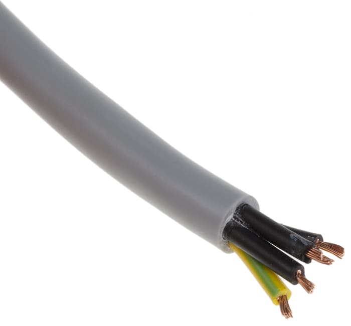 RS PRO YY Control Cable, 4 Cores, 0.75 mm², Unscreened, 50m, Grey PVC Sheath, 18 AWG