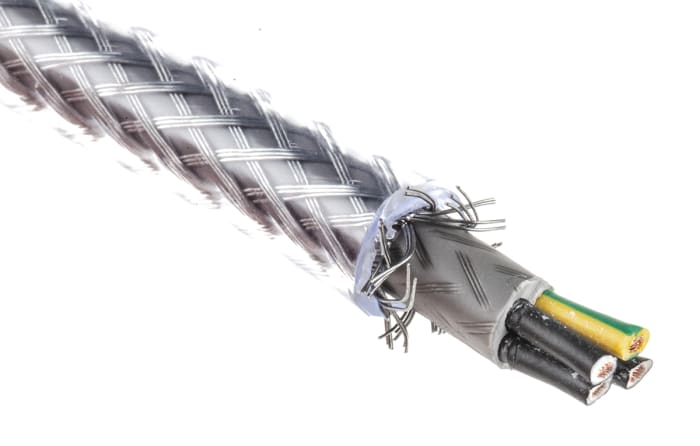 Câble de commande Blindé RS PRO, 4 x 0,75 mm², 18 AWG, gaine en Chlorure de polyvinyle PVC, 50m