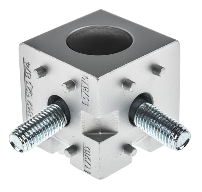 Raccord en cube Bosch Rexroth, profilé 45 mm, L. 45mm, filetage M8, S12, rainure 10mm en Aluminium