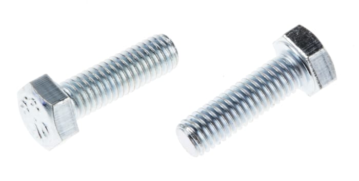 RS PRO Bright Zinc Plated Steel, Hex Bolt, M5 x 16mm