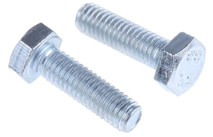 Šroub s šestihrannou hlavou, Leskle pozinkovaný, Ocel Šestihranná, M6, délka: 20mm 1mm