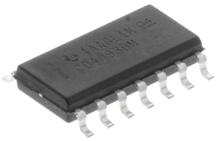 Texas Instruments CD4093BM96, Quad 2-Input NANDSchmitt Trigger Logic Gate, 14-Pin SOIC