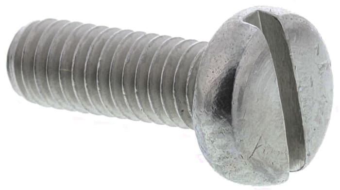 Tornillo de cabeza alomada con huella ranurada RS PRO M4 x 12.0mm, paso de rosca 0.70mm, de Acero Inoxidable