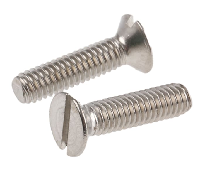 RS PRO Slot M4 Countersunk A2 304 Stainless Steel Machine Screws DIN 963 x 16.0mm