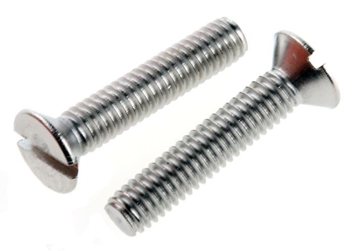 Tornillo de cabeza avellanada con huella ranurada RS PRO M4 x 20.0mm, paso de rosca 0.70mm, de Acero Inoxidable