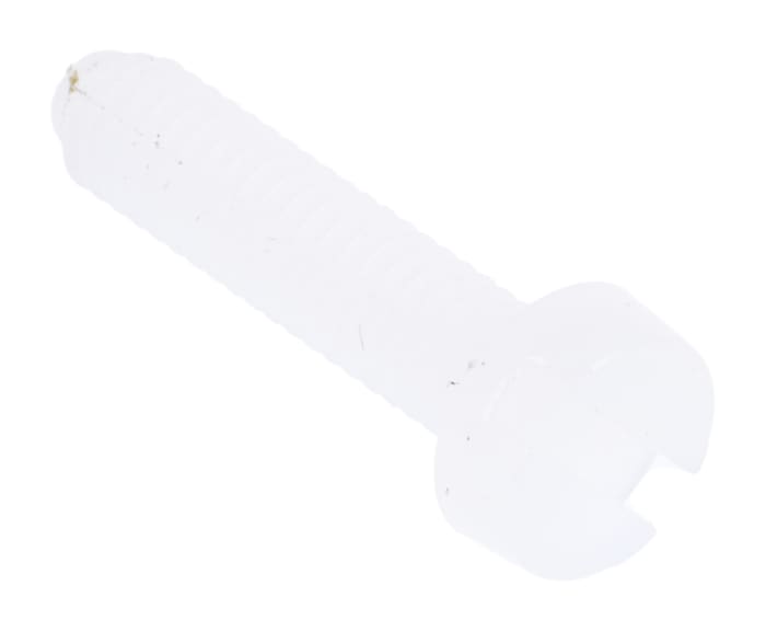 Tornillo de cabeza cilíndrica con huella ranurada RS PRO M4 x 16mm, paso de rosca 0.7mm, de Nylon