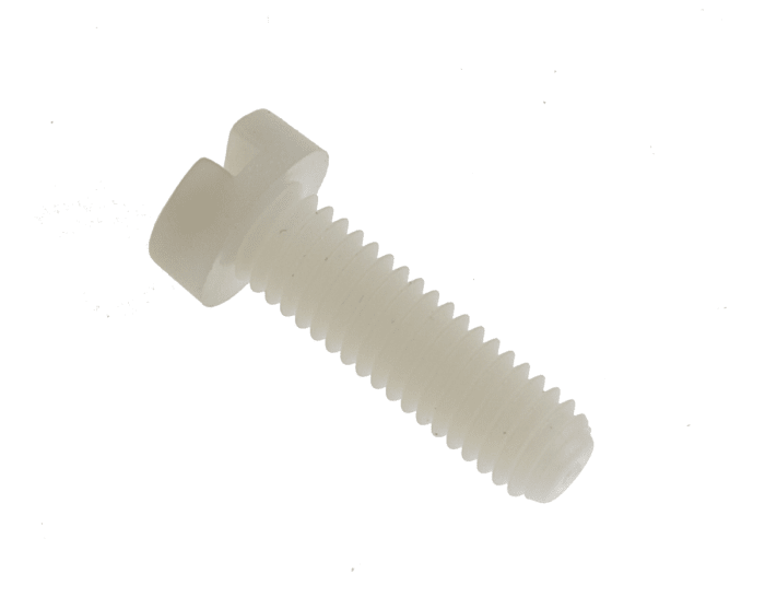 Tornillo de cabeza cilíndrica con huella ranurada RS PRO M6 x 20.0mm, paso de rosca 1.0mm, de Nylon