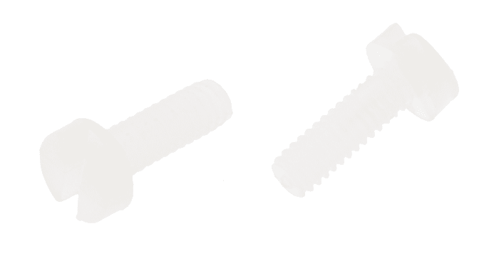 Tornillo de cabeza cilíndrica con huella ranurada RS PRO M2 x 6mm, paso de rosca 0.4mm, de Nylon