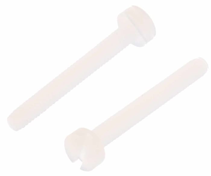 RS PRO Slot  Cheese Head Nylon Machine Screws, M2x16mm