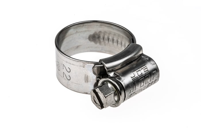Abrazadera de tornillo sin fin HI-GRIP de Acero Inoxidable, Ø int. 14 → 22mm, anch. 13mm, accionador hex.
