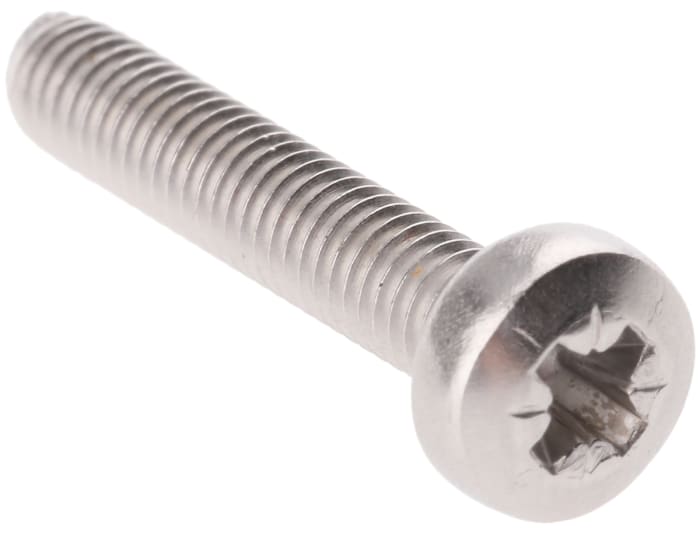 Tornillo de cabeza alomada con huella Pozi RS PRO M3 x 16.0mm, paso de rosca 0.50mm, de Acero Inoxidable
