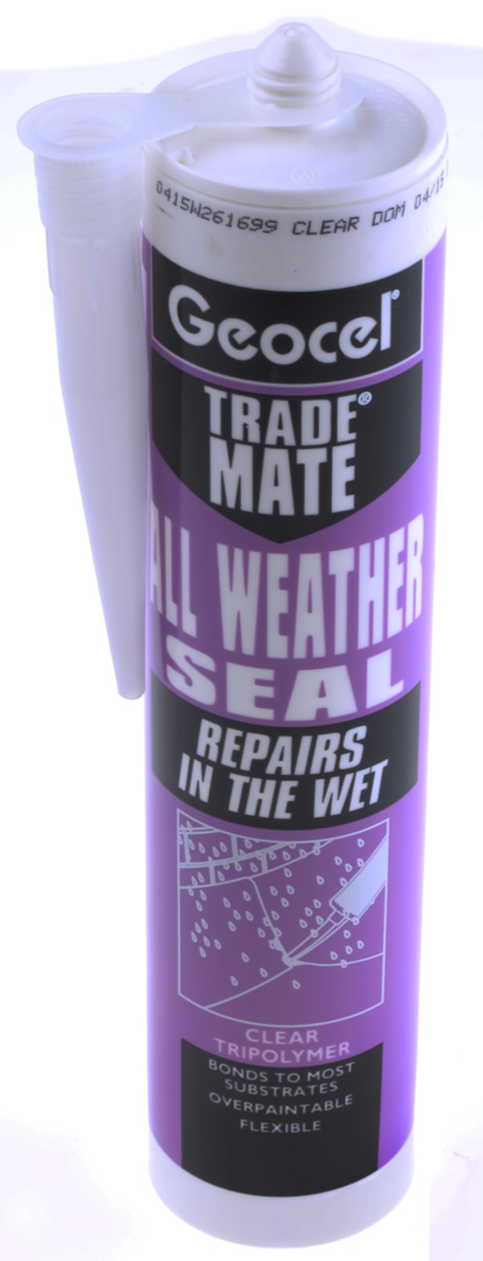 Mastic Geocel All Weather Seal, Transparent, Cartouche 310 ml, Elastomère, +80°C max