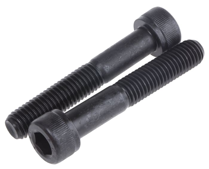 RS PRO M10 x 60mm Hex Socket Cap Screw Black, Self-Colour Steel